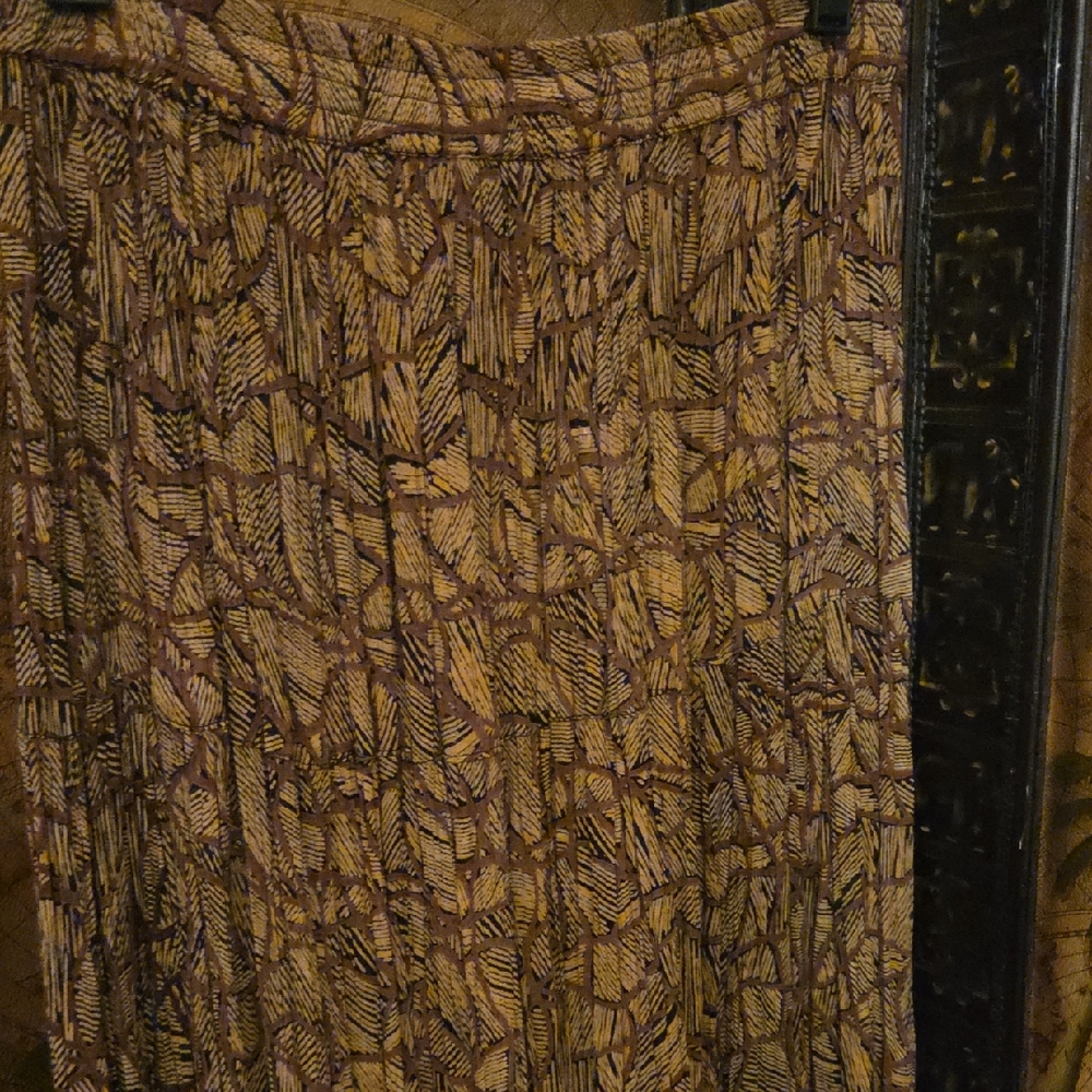 Nostalgia Geometric Brown Maxi Skirt